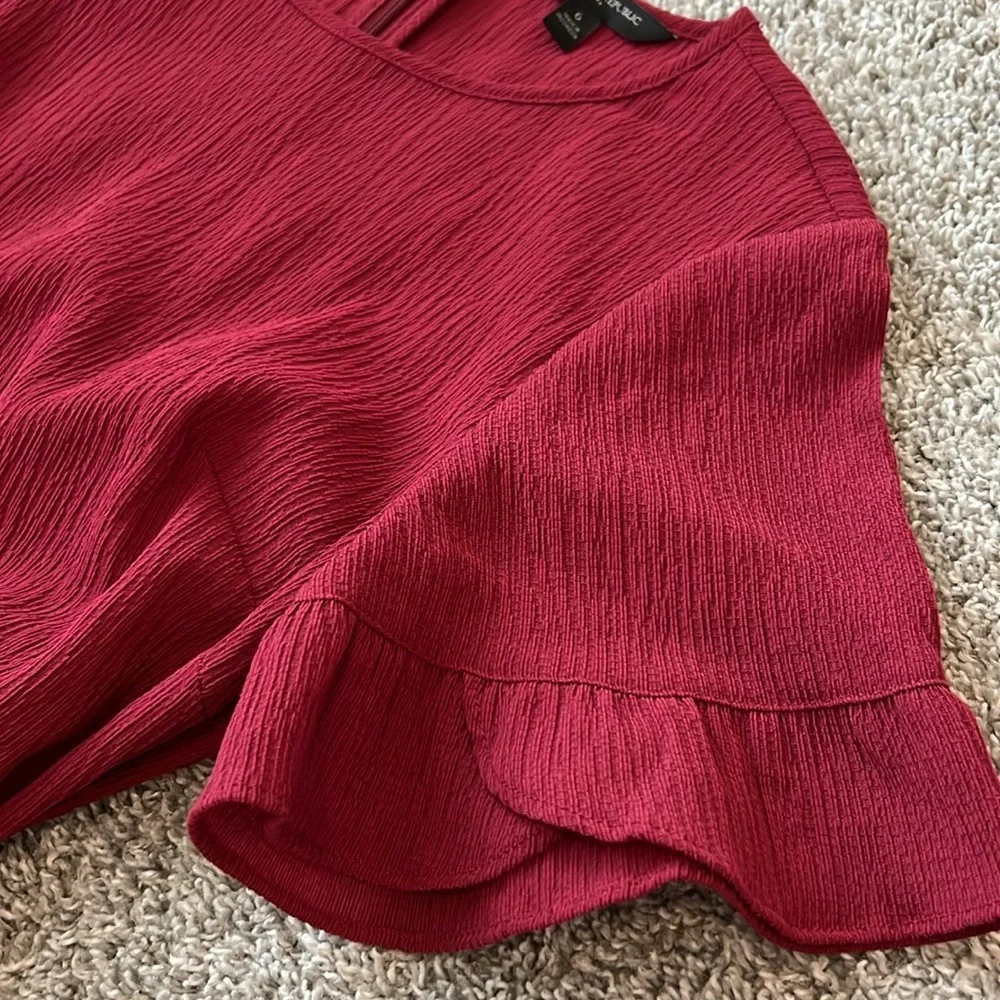 Banana Republic Red Ruffle Dress - Picture 4 of 16